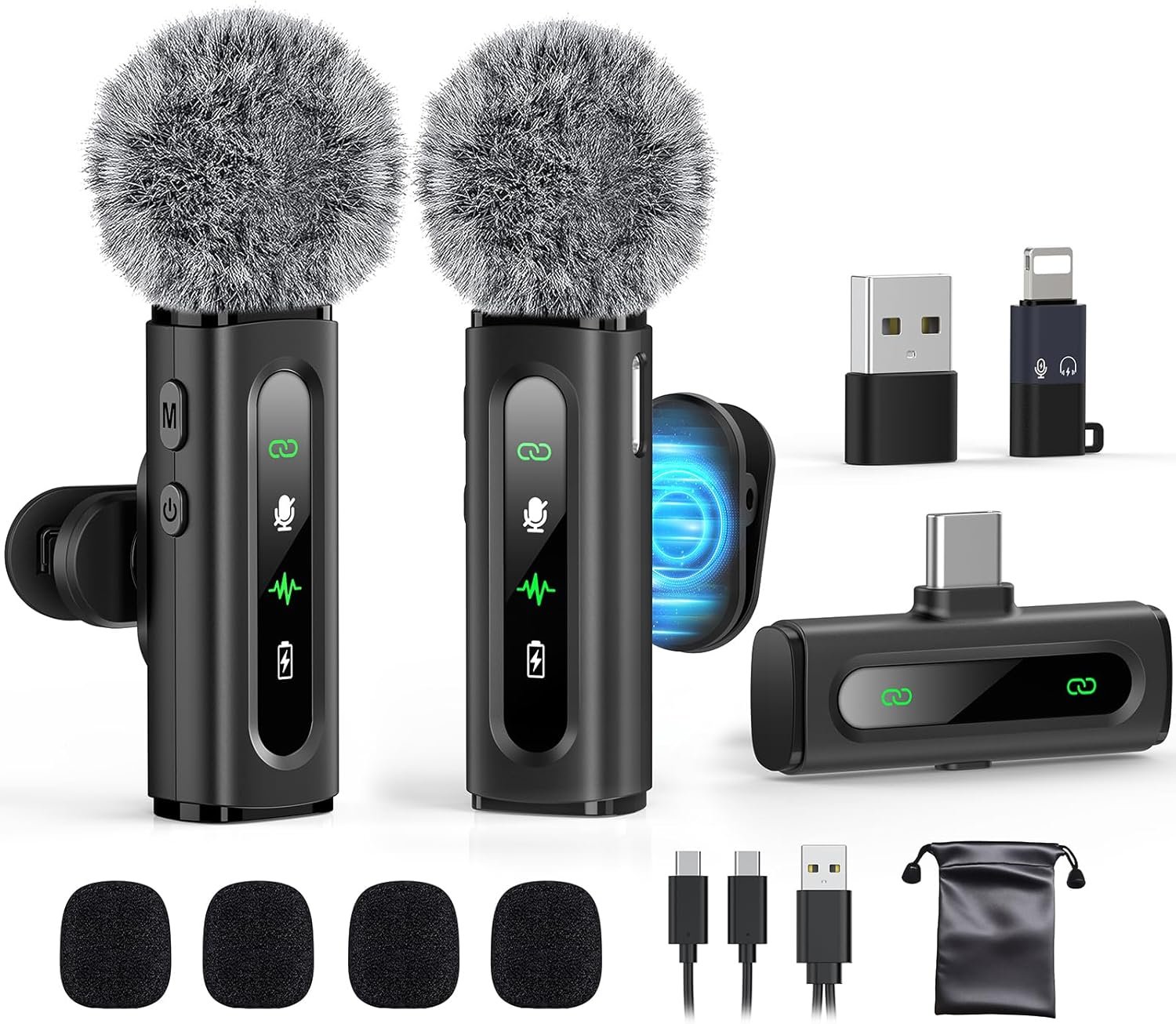 USB C Lavalier Microphone Wireless Mini Mic