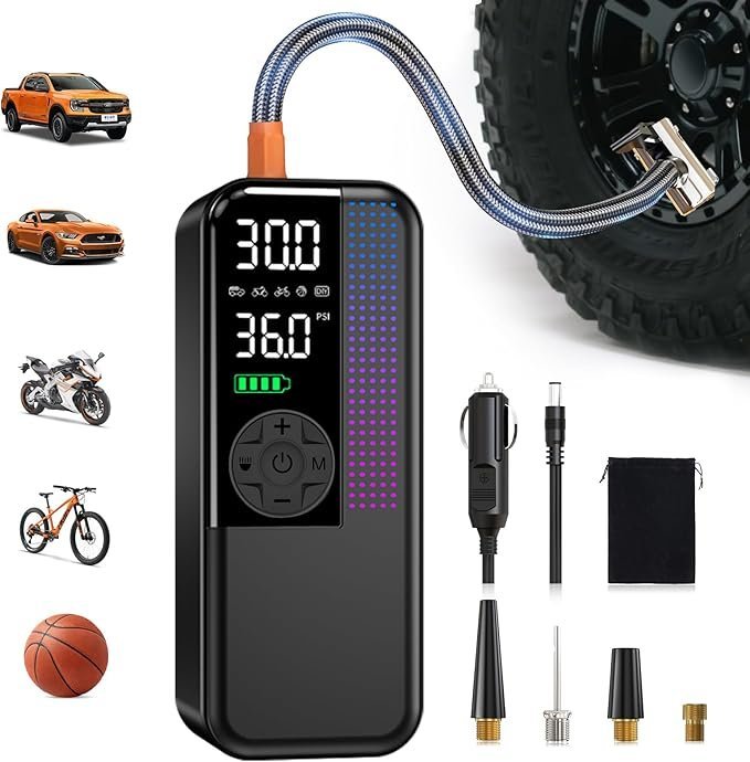Tire Inflator Portable Air Compressor with Fast Inflation