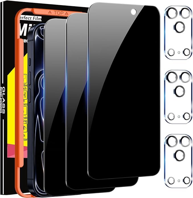 3 Pack Privacy Screen Protector for iPhone 17 Pro Max