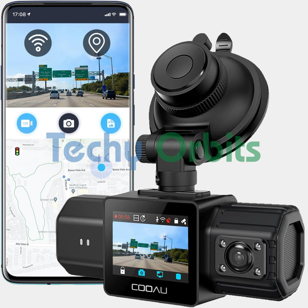 COOAU Dual Dash Cam Front and Inside